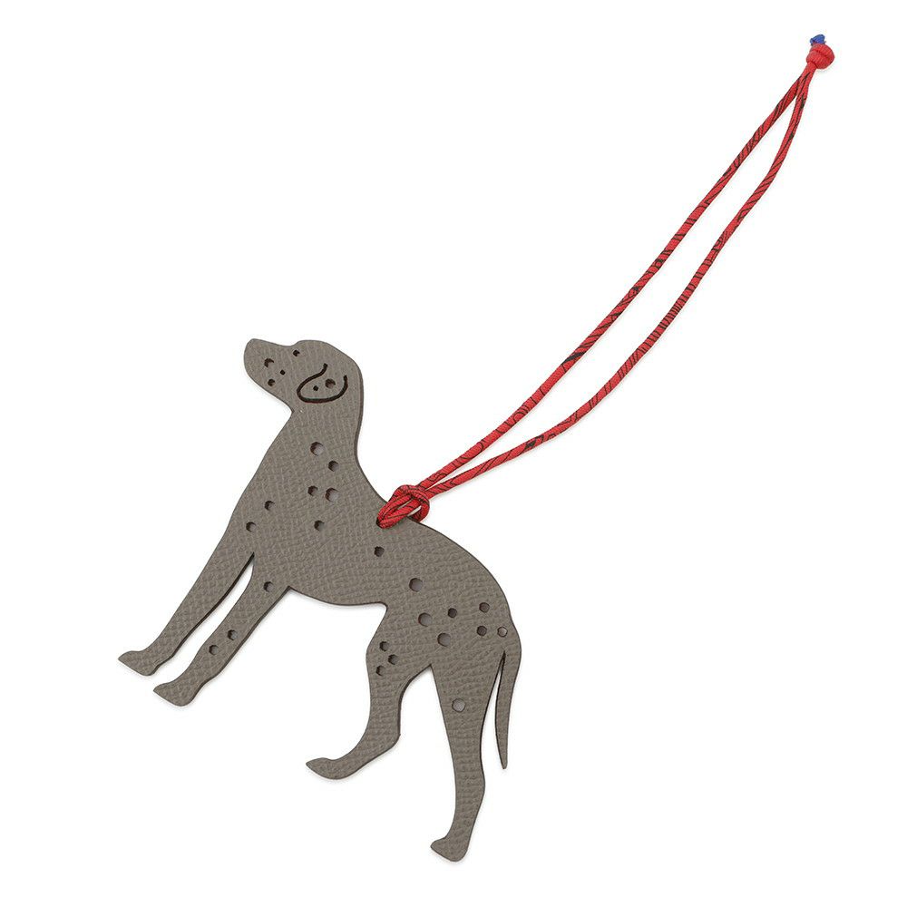 エルメス チャーム プティアッシュ ダルメシアングリムエット/ルージュカザック エプソン/トゴ/シルク HERMES