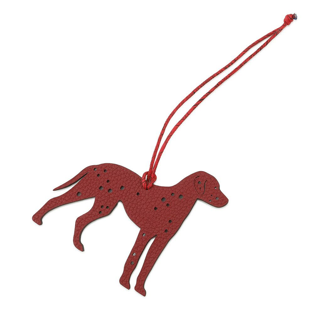 エルメス チャーム プティアッシュ ダルメシアングリムエット/ルージュカザック エプソン/トゴ/シルク HERMES