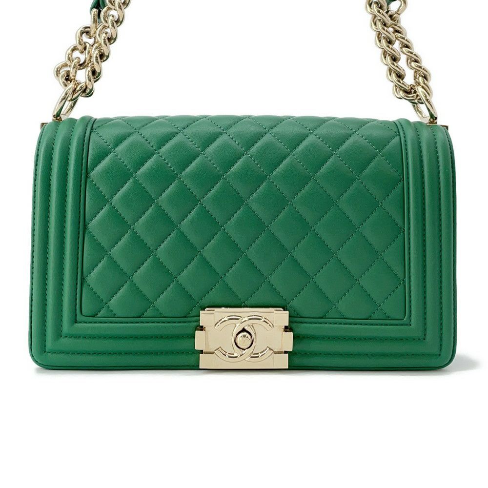 シャネル チェーンショルダーバッグ ボーイシャネル ラムスキン A67086 CHANEL バッグ