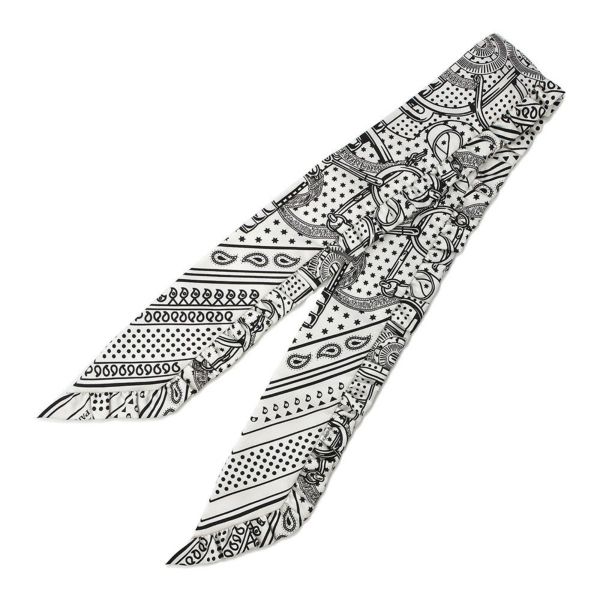 エルメス スカーフ ツイリー フリル エプロン・ドール・バンダナ Eperon d'Or Bandana 2024年春夏 白 黒