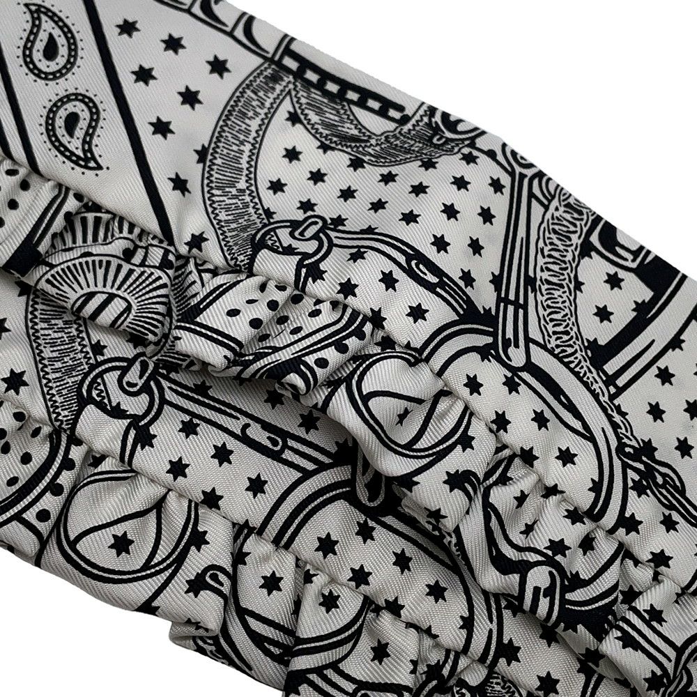 エルメス スカーフ ツイリー フリル エプロン・ドール・バンダナ Eperon d'Or Bandana 2024年春夏 白 黒