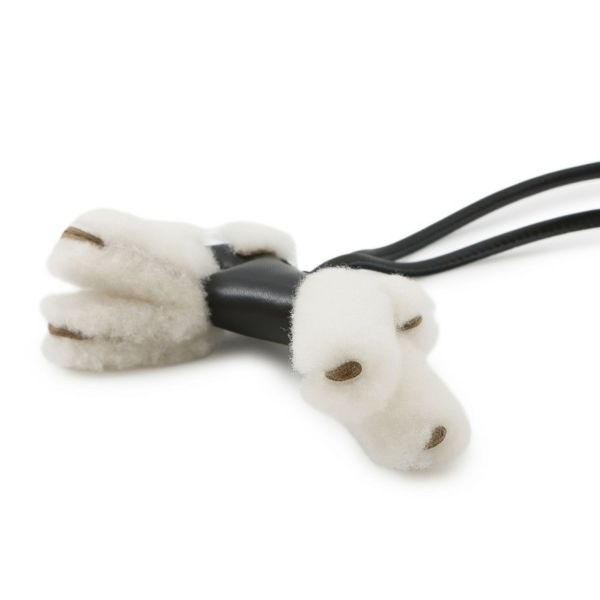 エルメス バッグチャーム バディ ブラック ラムスキン/ムートン U刻印 HERMES チャーム 黒