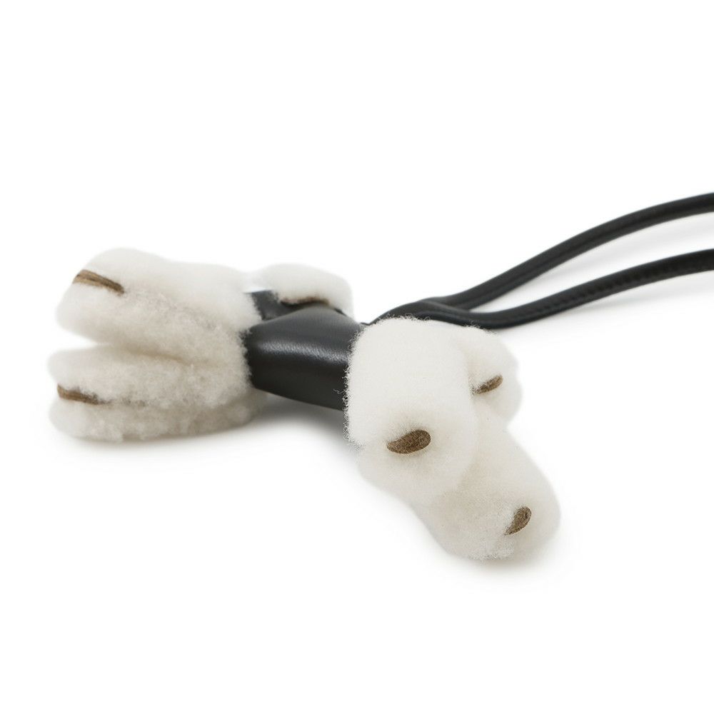 エルメス バッグチャーム バディ ブラック ラムスキン/ムートン U刻印 HERMES チャーム 黒