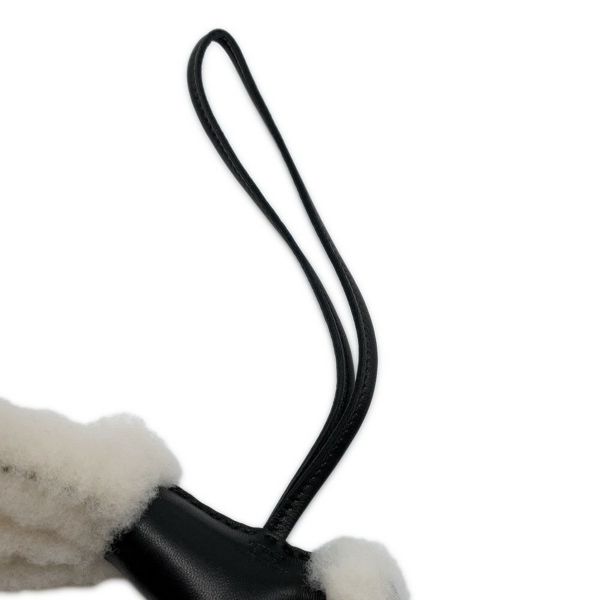 エルメス バッグチャーム バディ ブラック ラムスキン/ムートン U刻印 HERMES チャーム 黒