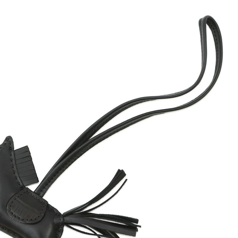 エルメス バッグチャーム ロデオ PM タッチ ブラック ラムスキン/アリゲーターマット Z刻印 HERMES 黒