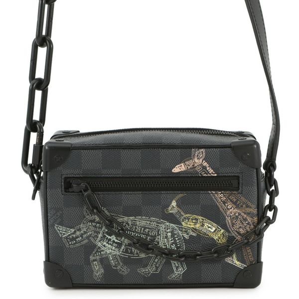 ルイヴィトン ショルダーバッグ ダミエ・グラフィット スタンプ ミニ・ソフトトランク N45278 ブラック 黒 メンズ