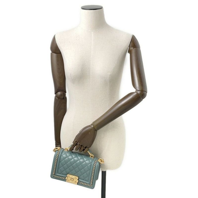 シャネル チェーンショルダーバッグ ボーイシャネル マトラッセ ココマーク トップハンドル A94805 CHANEL