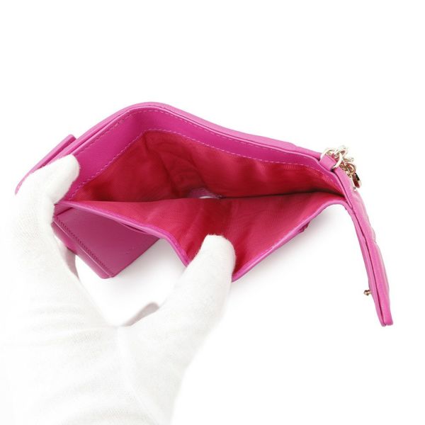 クリスチャン・ディオール 三つ折り財布 レディディオール ロータスウォレット カナージュ S0181ONMJ ラムスキン