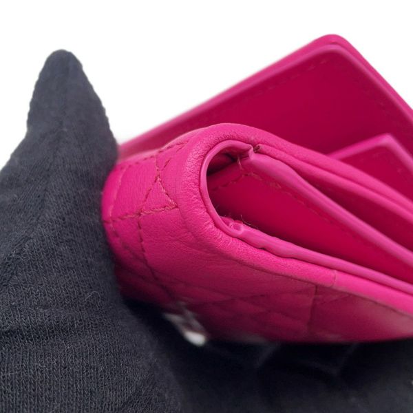 クリスチャン・ディオール 三つ折り財布 レディディオール ロータスウォレット カナージュ S0181ONMJ ラムスキン