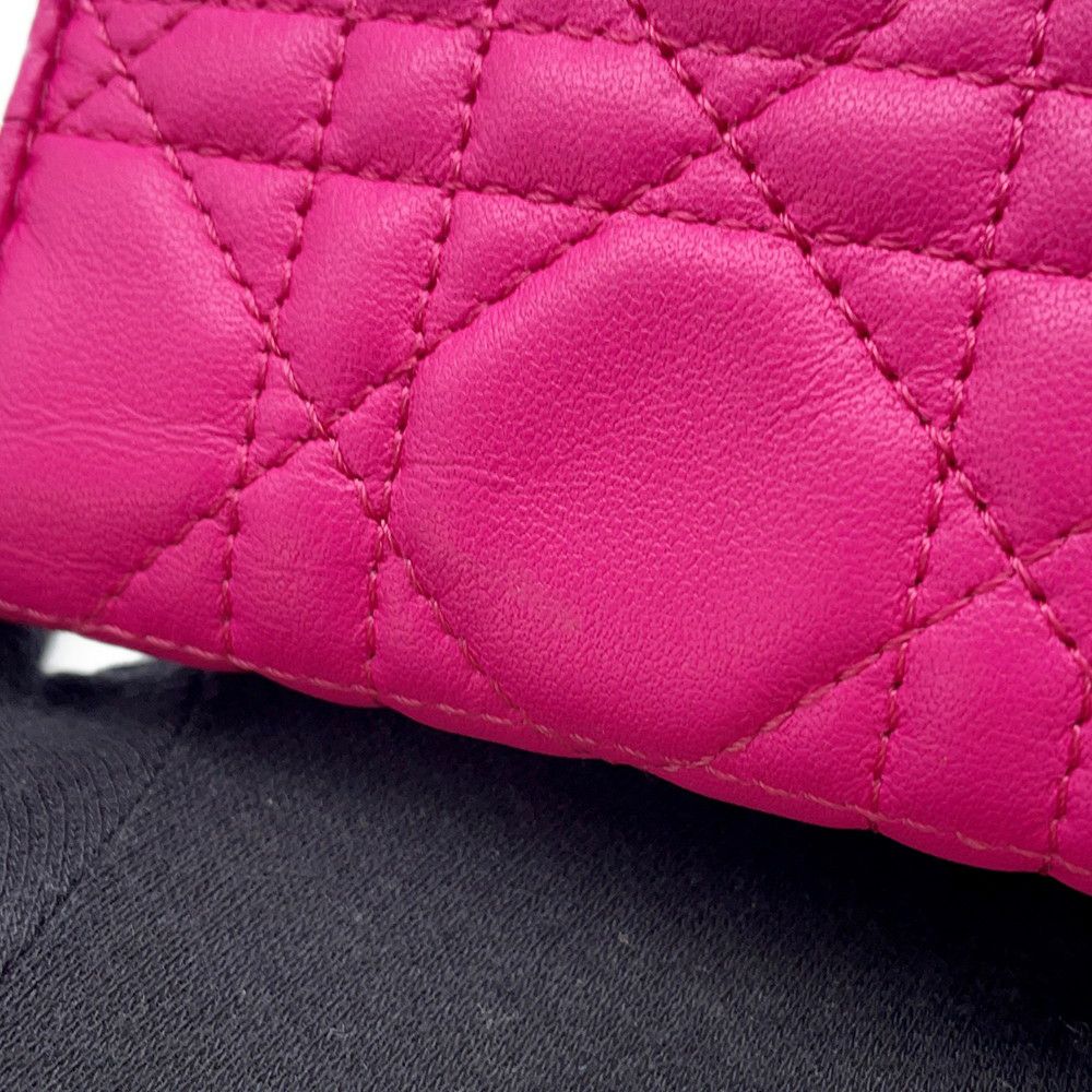 クリスチャン・ディオール 三つ折り財布 レディディオール ロータスウォレット カナージュ S0181ONMJ ラムスキン