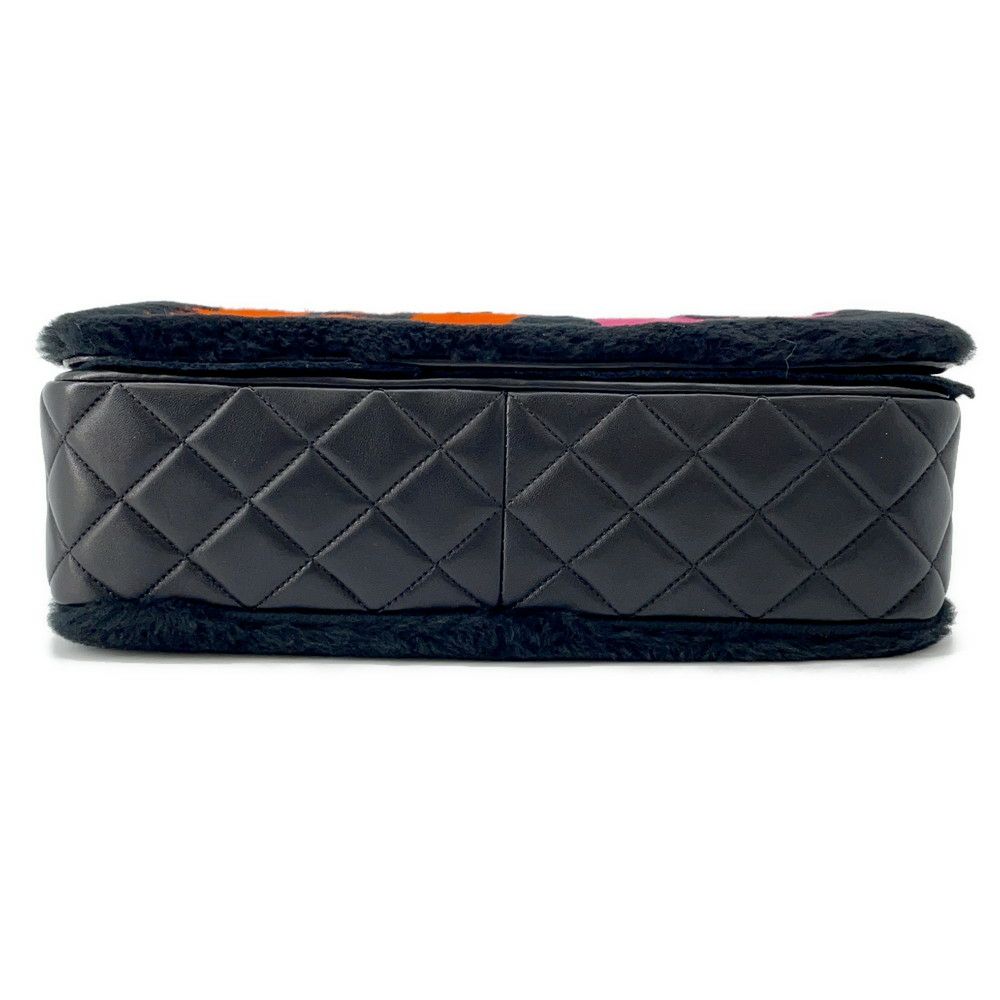 シャネル チェーンショルダーバッグ マトラッセ ココマーク ムートン ラムスキン A92592 CHANEL 黒