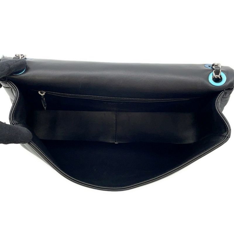 シャネル チェーンショルダーバッグ マトラッセ ココマーク ムートン ラムスキン A92592 CHANEL 黒