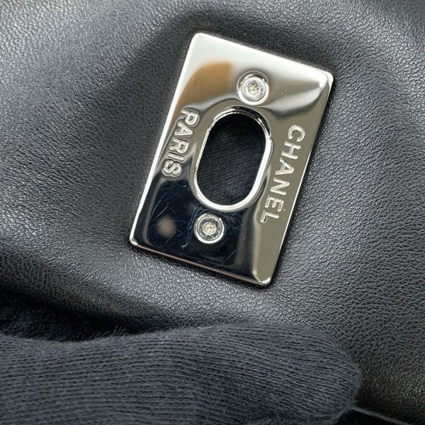 シャネル チェーンショルダーバッグ マトラッセ ココマーク ムートン ラムスキン A92592 CHANEL 黒