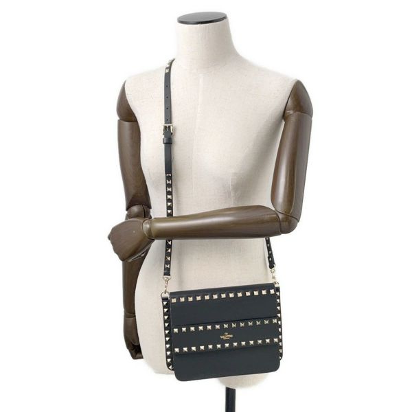 ヴァレンティノ・ガラヴァーニ ショルダーバッグ ロックスタッズ レザー VW2B0E86BOL VALENTINO 黒