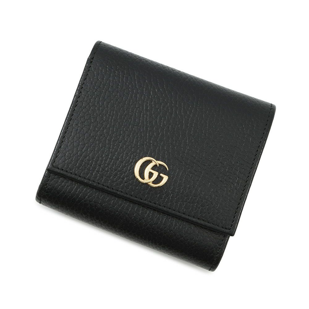 グッチ二つ折り財布 ダブルG ミディアム ウォレット レザー 598587 GUCCI 日本限定 黒