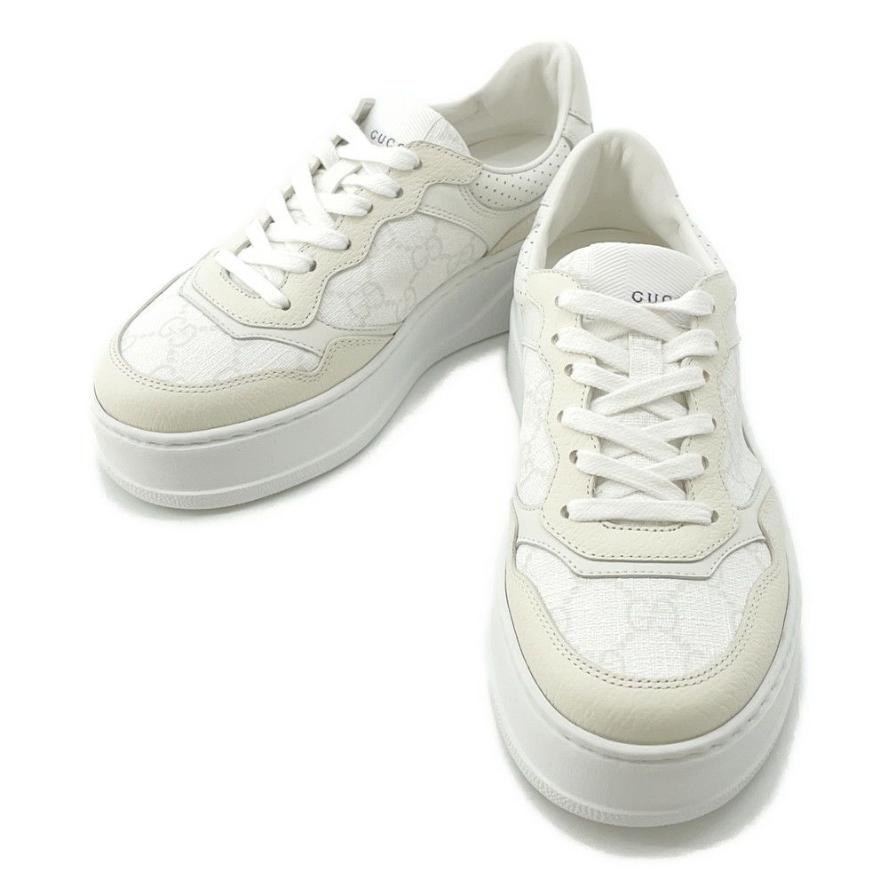 グッチ スニーカー インターロッキングG GGスプリーム レディースサイズ34 1/2 700775 GUCCI 靴 白