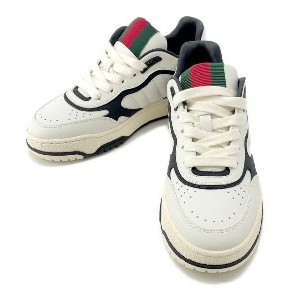 グッチ スニーカー リウェブ シェリーライン レザー レディースサイズ35 807059 GUCCI 靴 白 黒