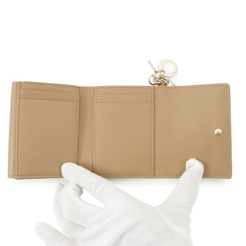クリスチャン・ディオール 三つ折り財布 レディディオール ロータスウォレット S0181ONMJ Christian Dior ブラウン