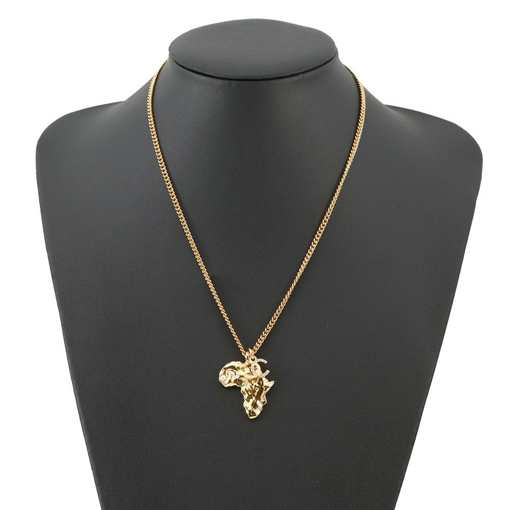 シャネル ネックレス ココマーク アフリカ大陸モチーフ フェイクパール ラインストーン G23A CHANEL アクセサリー