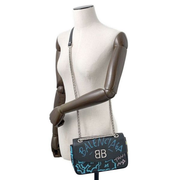 バレンシアガ チェーンショルダーバッグ グラフィティ 526682 BALENCIAGA バッグ 黒