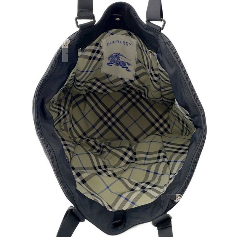 バーバリー トートバッグ シールドフィールド チェック ナイロン 8098118 BURBERRY バッグ 黒