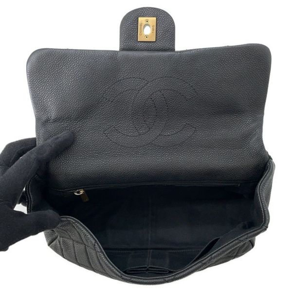 シャネル ハンドバッグ ココマーク マトラッセ トップハンドル キャビアスキン CHANEL 2way 黒