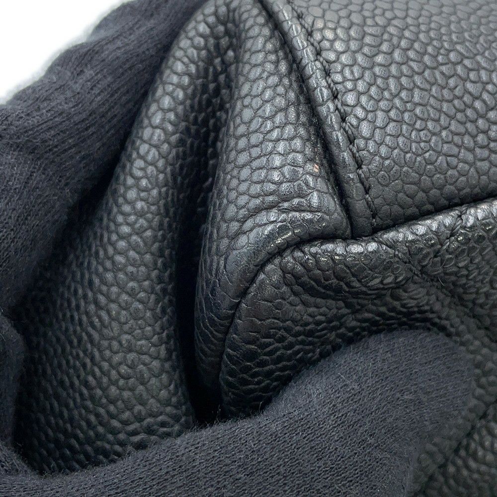 シャネル ハンドバッグ ココマーク マトラッセ トップハンドル キャビアスキン CHANEL 2way 黒