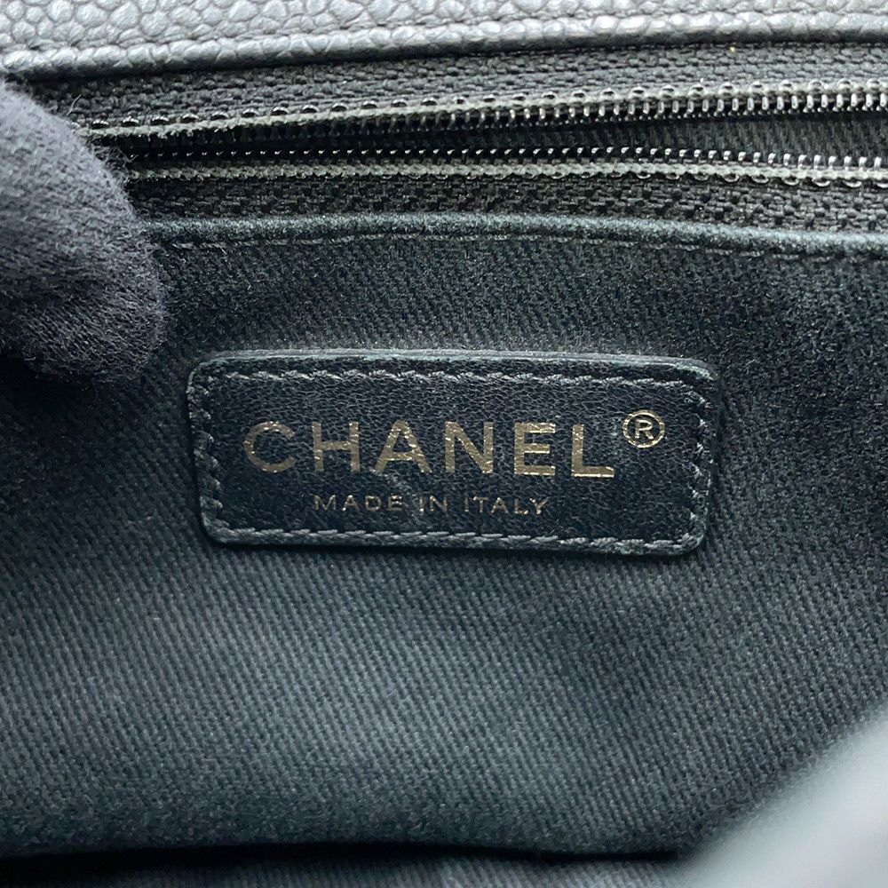 シャネル ハンドバッグ ココマーク マトラッセ トップハンドル キャビアスキン CHANEL 2way 黒