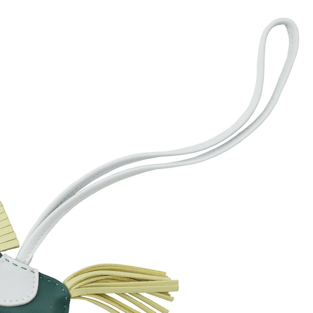 エルメス バッグチャーム ロデオPM ペガサス マラカイト/ジョーヌブルジョン/ブルーブリュム ラムスキン Z刻印