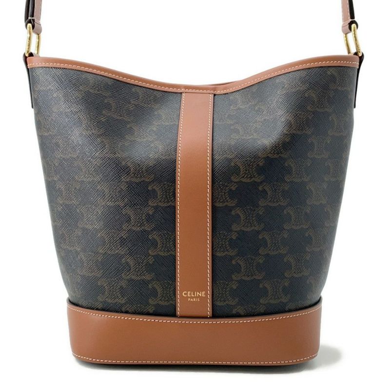 セリーヌ ショルダーバッグ トリオンフ スモールバケット 191442CAS.04LU CELINE ブラウン
