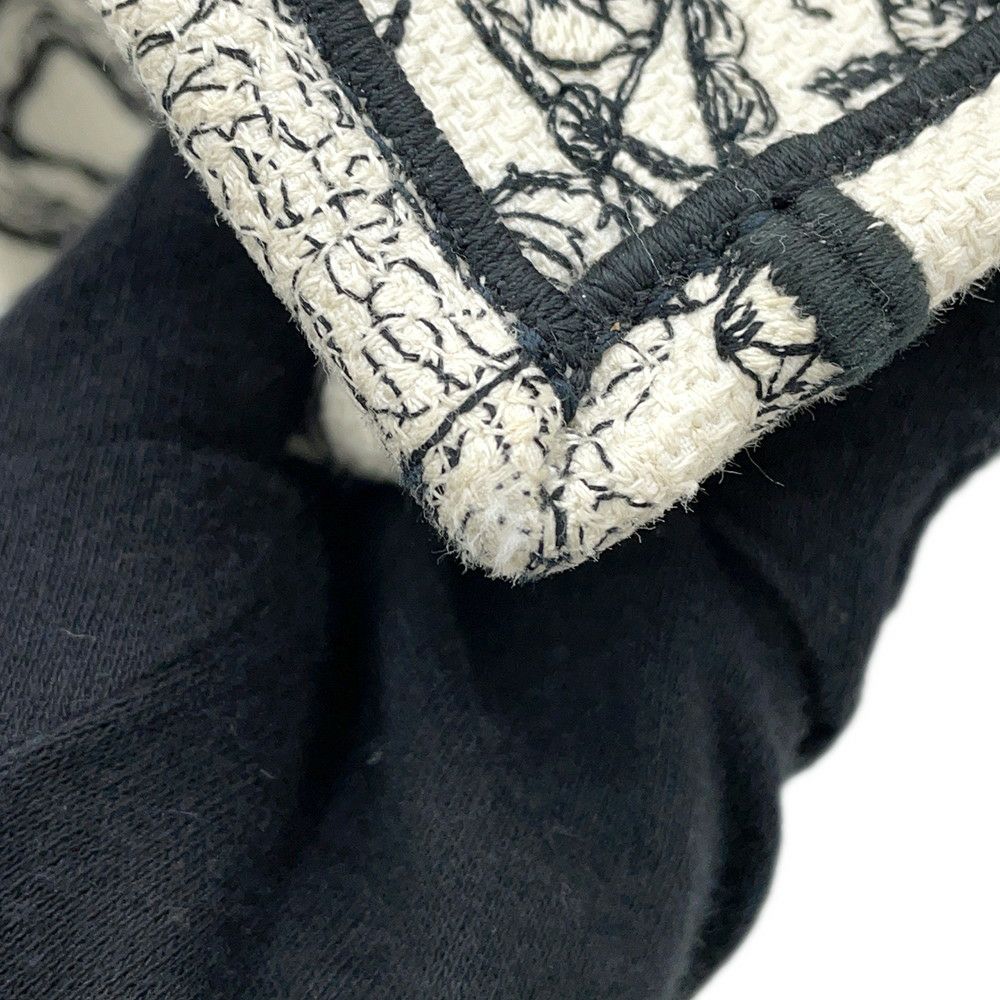 クリスチャン・ディオール トートバッグ ブックトート ゾディアック エンブロイダリー ミディアム M1296ZRHZ_M06E 白 黒