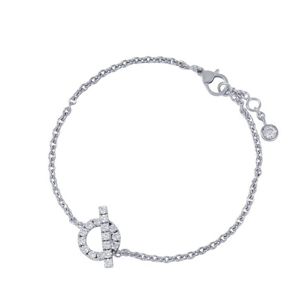 エルメス ブレスレット フィネス ダイヤモンド 18P 計0.55ct K18WGホワイトゴールド サイズST HERMES ジュエリー