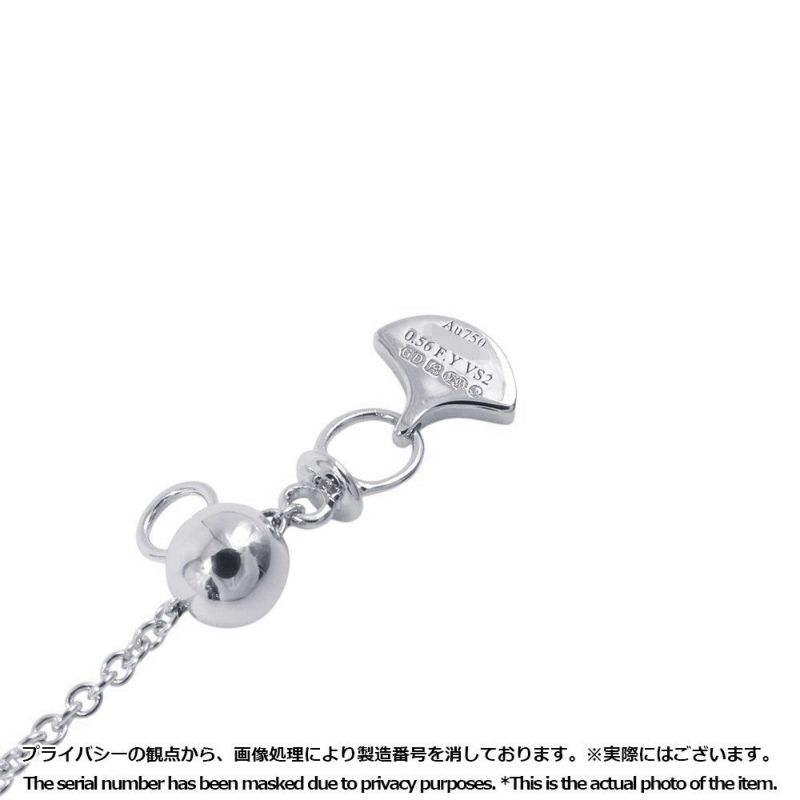 グラフ ネックレス アイコン クッションカット ファンシーイエローダイヤ 1P 0.56ct/ダイヤ 10P 計約0.4ct K18WG/K18YG 鑑定書付き