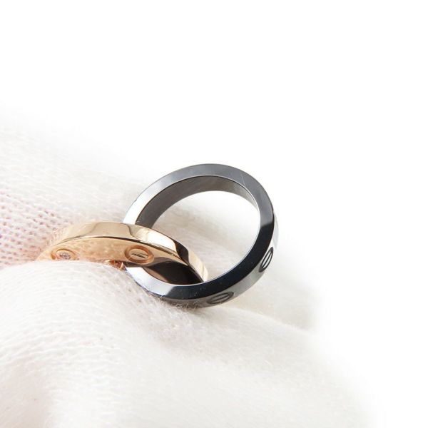 カルティエ ネックレス LOVE ネックレス パヴェ ダイヤモンド 3P ブラックセラミック/K18PGピンクゴールド ラブサークル ペンダント