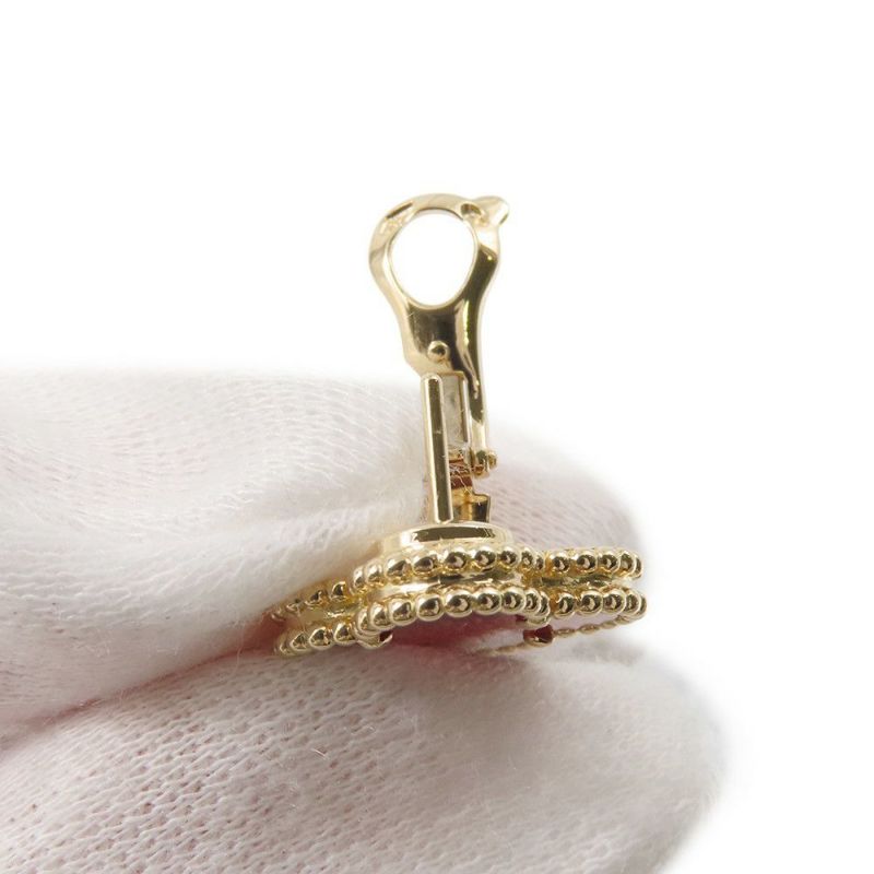 ヴァンクリーフ&アーペル ピアス ヴィンテージ アルハンブラ イヤリング カーネリアン K18YGイエローゴールド VCARD40400