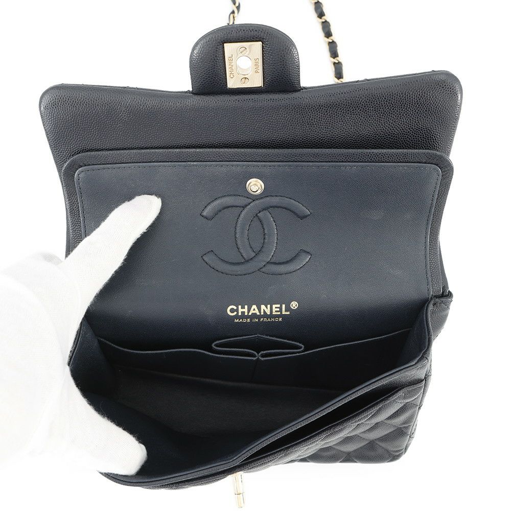 シャネル チェーンショルダーバッグ マトラッセ23 ココマーク ダブルチェーン キャビアスキン A01113 CHANEL