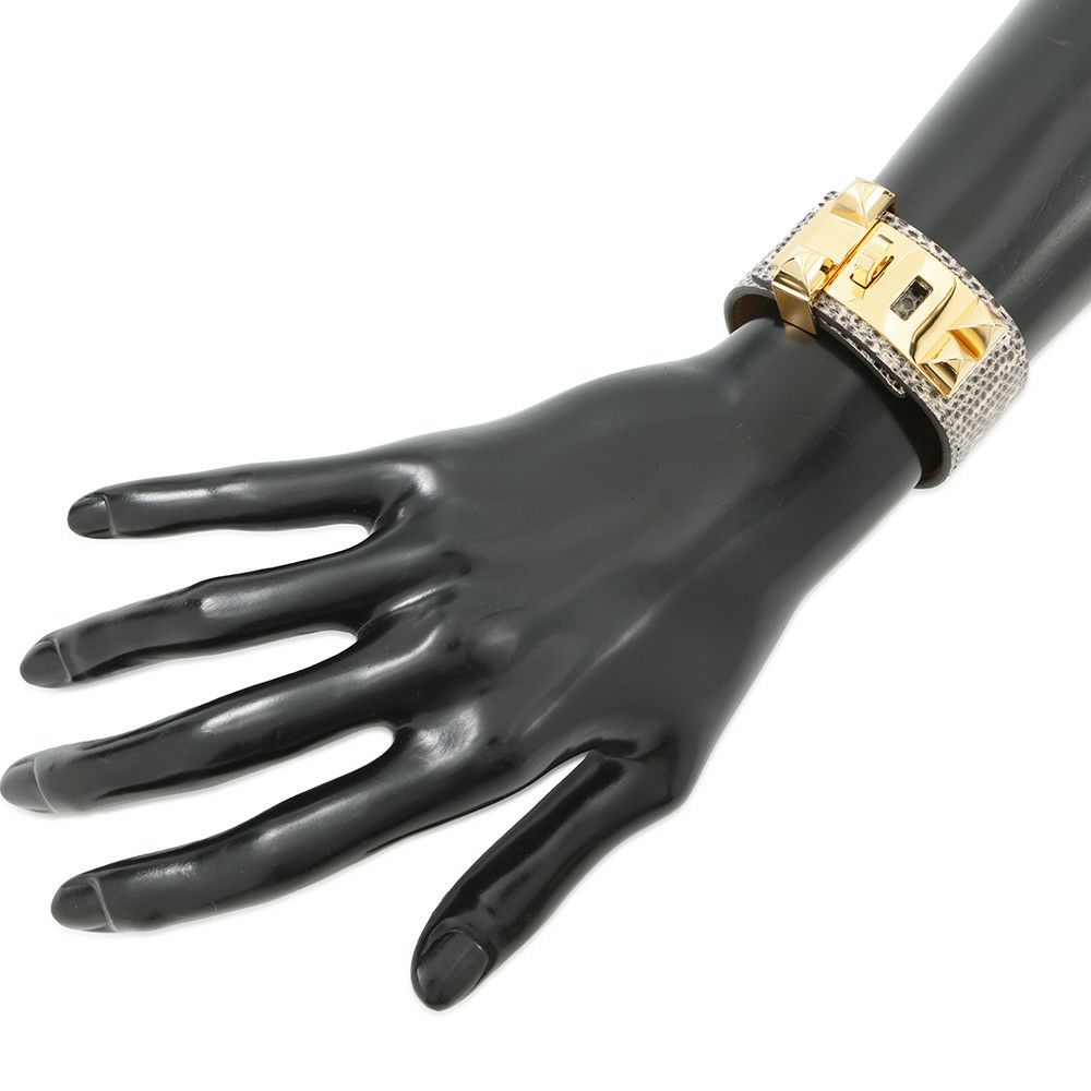 エルメス ブレスレット コリエ・ド・シアン 24 オンブレ/ゴールド金具 リザードナチュラ W刻印 サイズT2