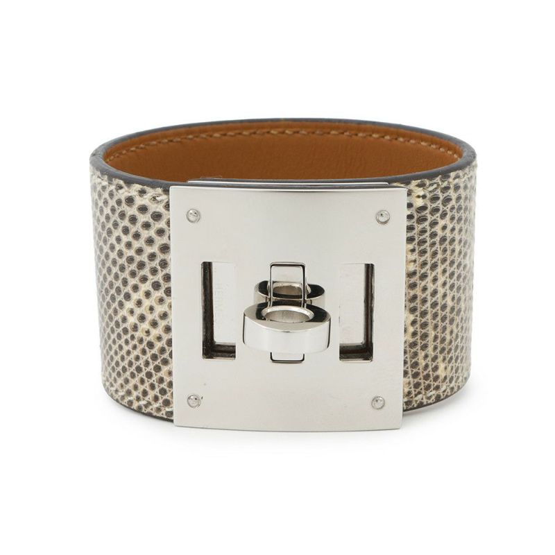 エルメス ブレスレット ケリードッグ オンブレ/シルバー金具 リザードナチュラ D刻印 サイズT2 HERMES アクセサリー