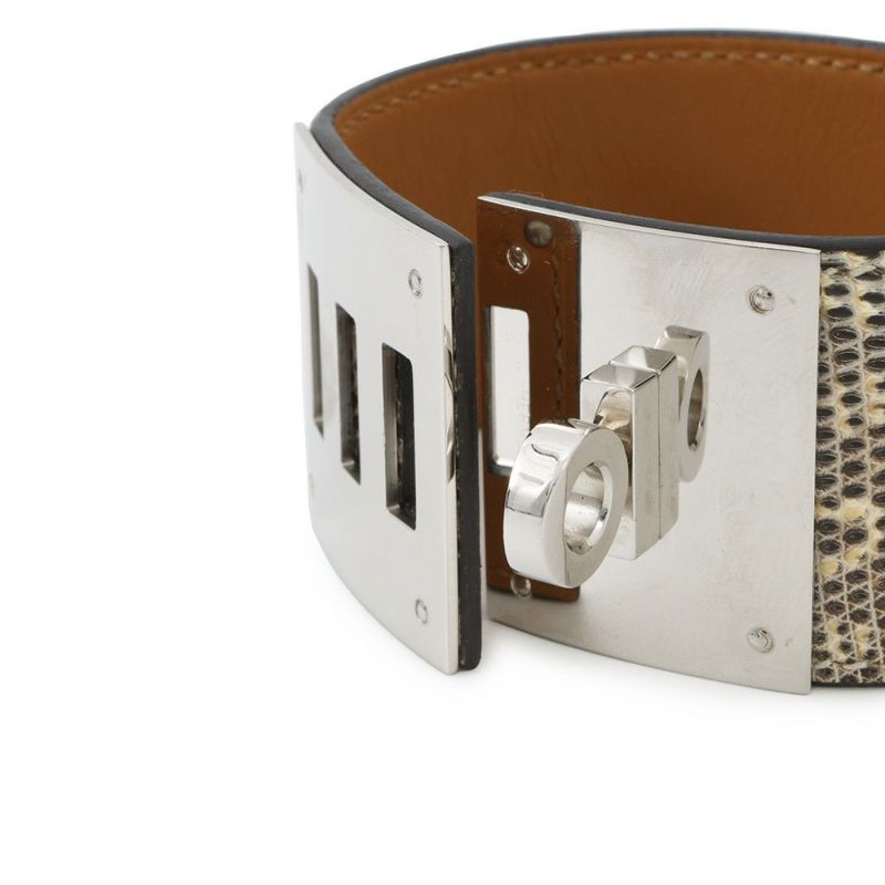 エルメス ブレスレット ケリードッグ オンブレ/シルバー金具 リザードナチュラ D刻印 サイズT2 HERMES アクセサリー