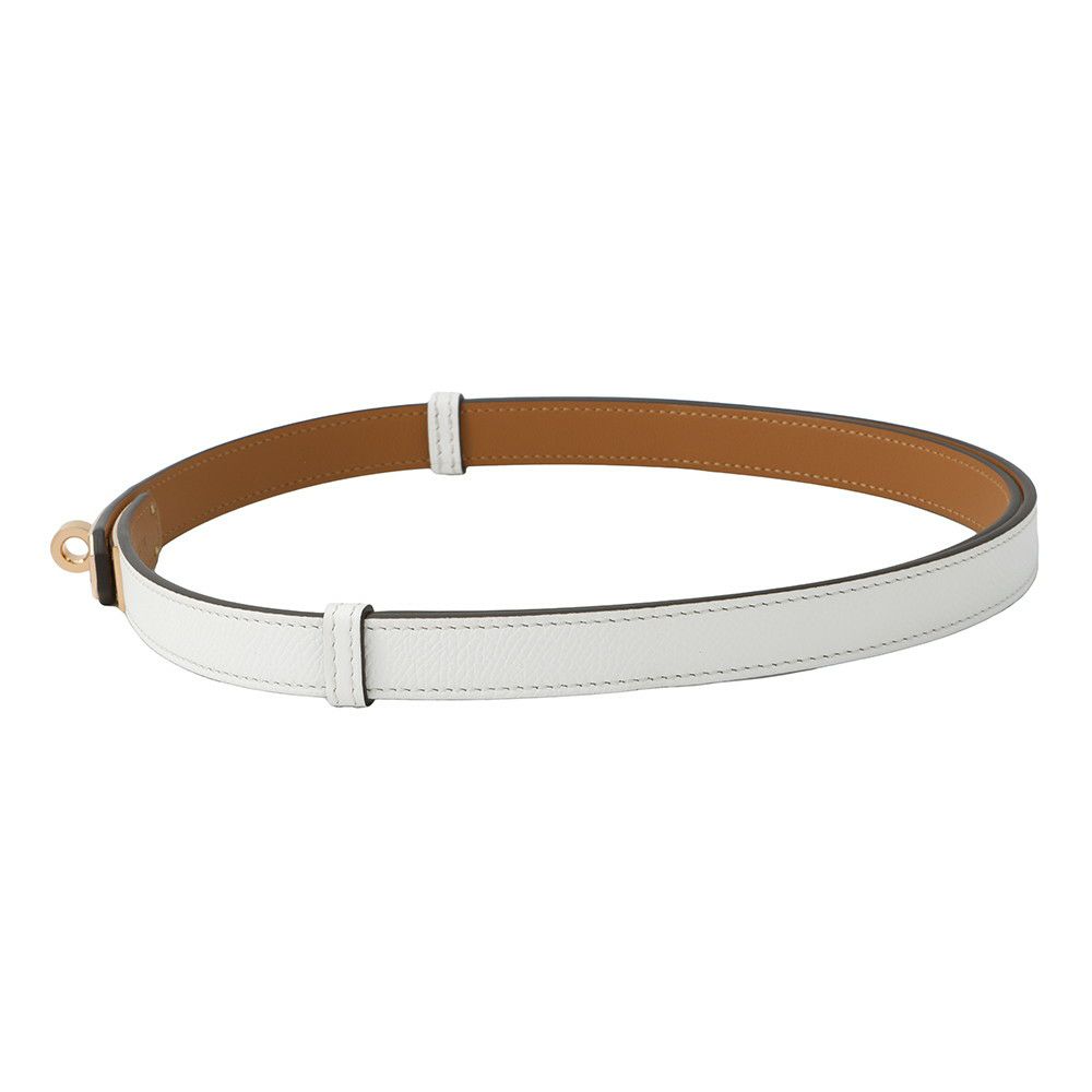エルメス ケリーベルト18 ニューホワイト/ピンクゴールド金具 エプソン W刻印 HERMES べルト 白