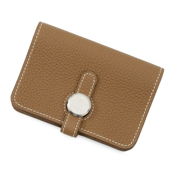 エルメス カードケース ドゴン ゴールド/シルバー金具 トゴ W刻印 HERMES 名刺入れ