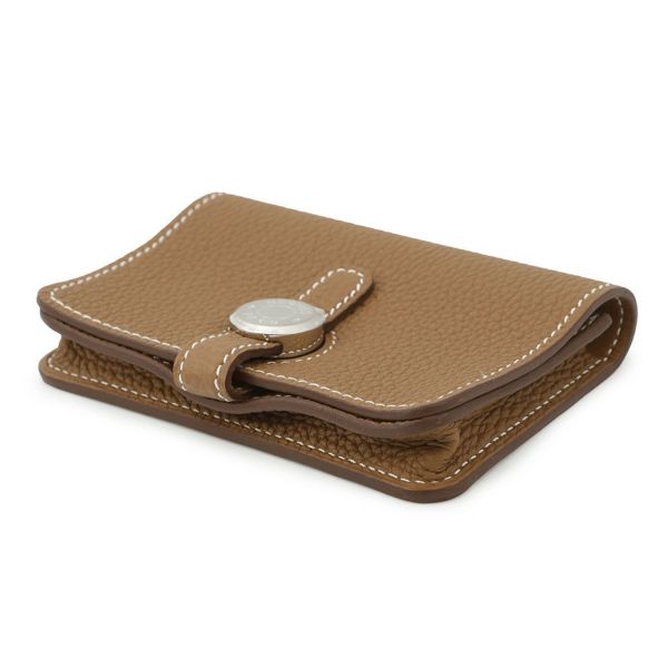 エルメス カードケース ドゴン ゴールド/シルバー金具 トゴ W刻印 HERMES 名刺入れ