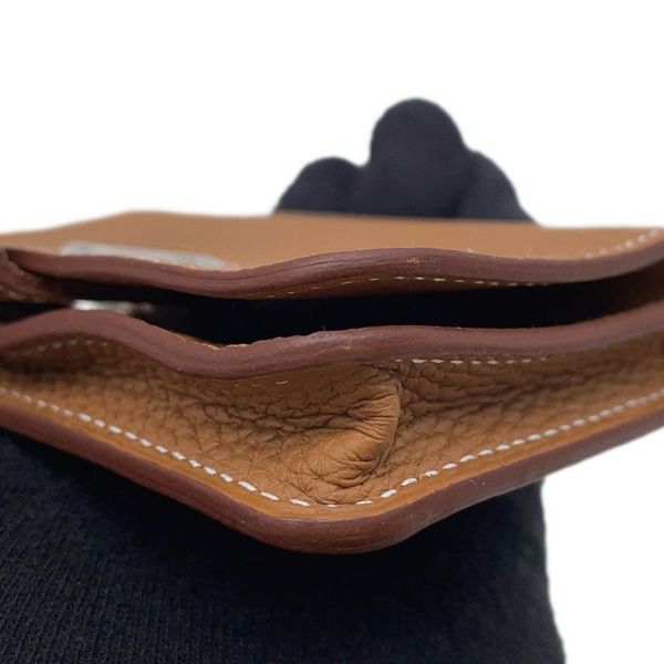 エルメス カードケース ドゴン ゴールド/シルバー金具 トゴ W刻印