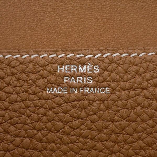 エルメス カードケース ドゴン ゴールド/シルバー金具 トゴ W刻印 HERMES 名刺入れ