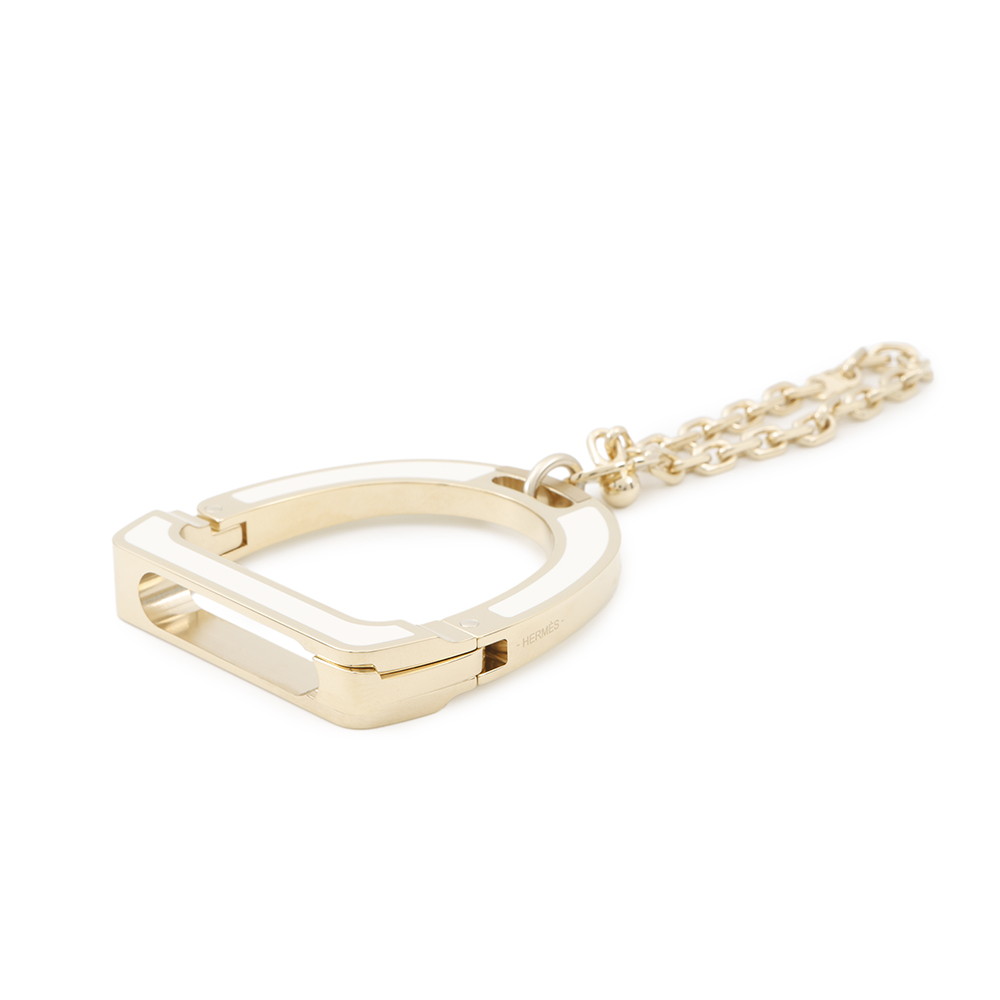 エルメス グローブホルダー イデアル ナタ/シャンパンゴールド金具 メタル HERMES 手袋ホルダー