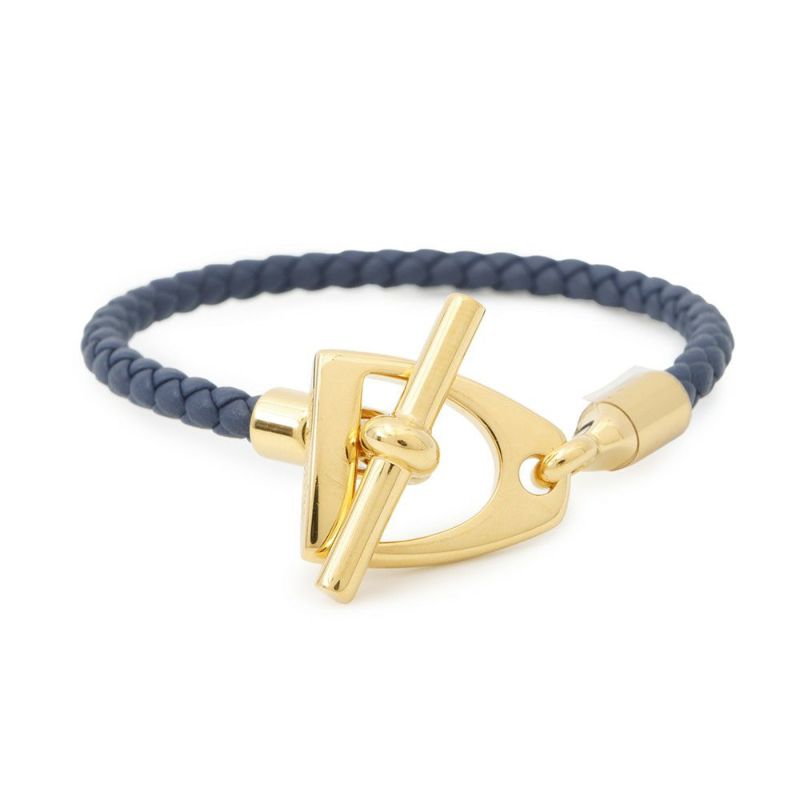 エルメス ブレスレット エトリエ ネイビー/ゴールド金具 スイフト HERMES アクセサリー