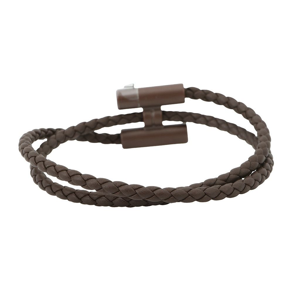 エルメス ブレスレット トゥルニ トレッセ  ブラウン/ブラウン金具 スイフト サイズT5 HERMES アクセサリー ソーブラウン メンズ