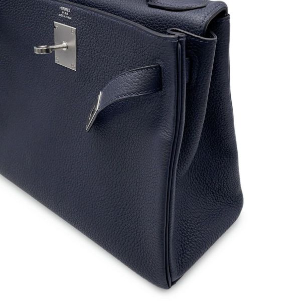 エルメス ハンドバッグ ケリー28 内縫い ブルーニュイ/シルバー金具 トゴ X刻印 2wayショルダー