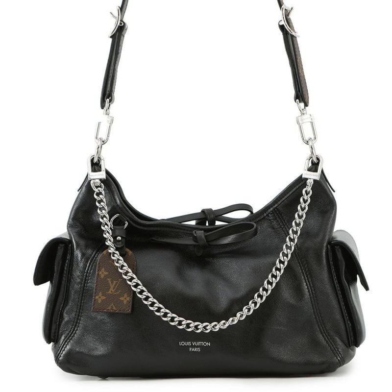 ルイヴィトン ショルダーバッグ ラムレザー キャリーオール・カーゴ バイブ PM M24861 LOUIS VUITTON ヴィトンブラック 黒