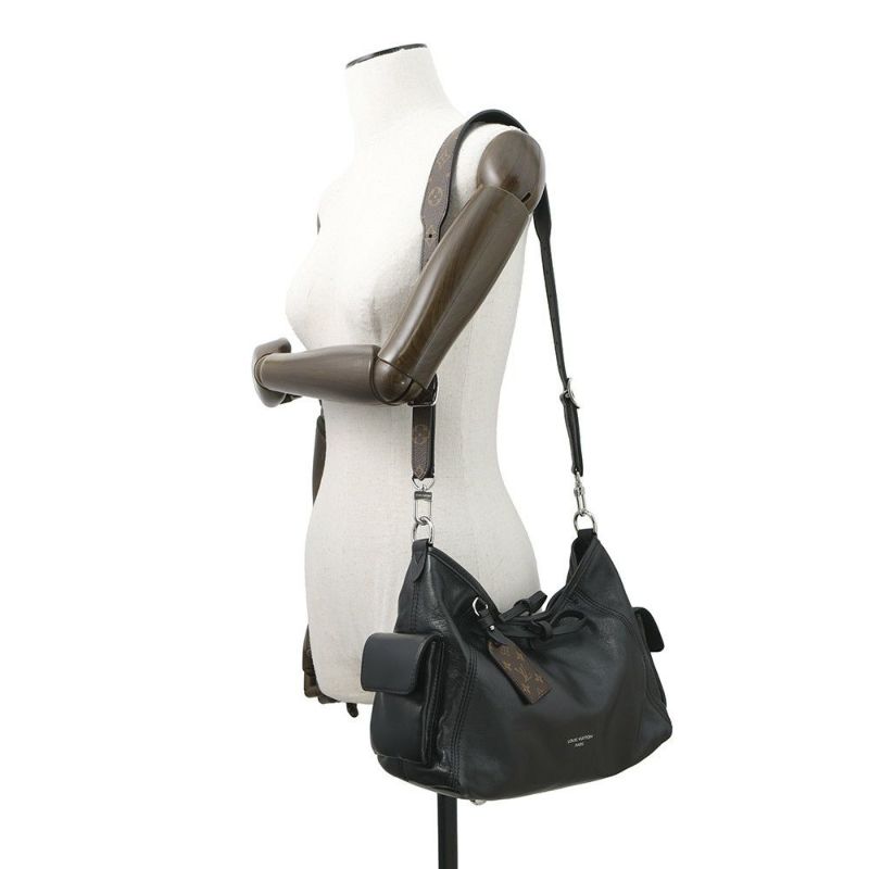 ルイヴィトン ショルダーバッグ ラムレザー キャリーオール・カーゴ バイブ PM M24861 LOUIS VUITTON ヴィトンブラック 黒